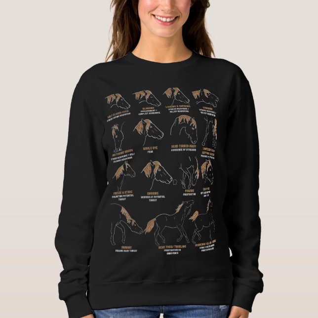Sweatshirt Langue Du Cheval Ce Que Mon Cheval Veut Me Dire (Devant)