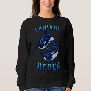 Sweatshirt Lanikai Beach Hawaii Vacances Baleine Tribale Orca