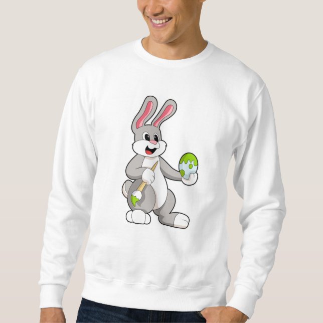 Sweatshirt Lapin à la peinture avec l'oeuf (Devant)