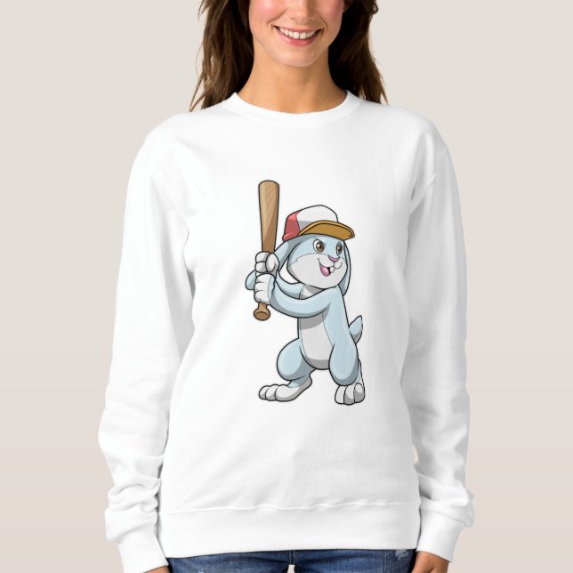 Sweatshirt Lapin au baseball avec batte de baseball (Devant)