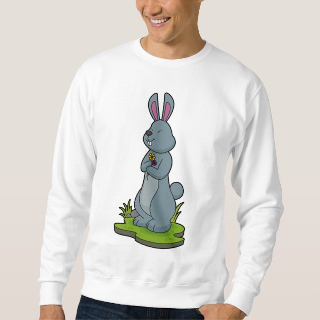 Sweatshirt Lapin avec des fleurs (Devant)