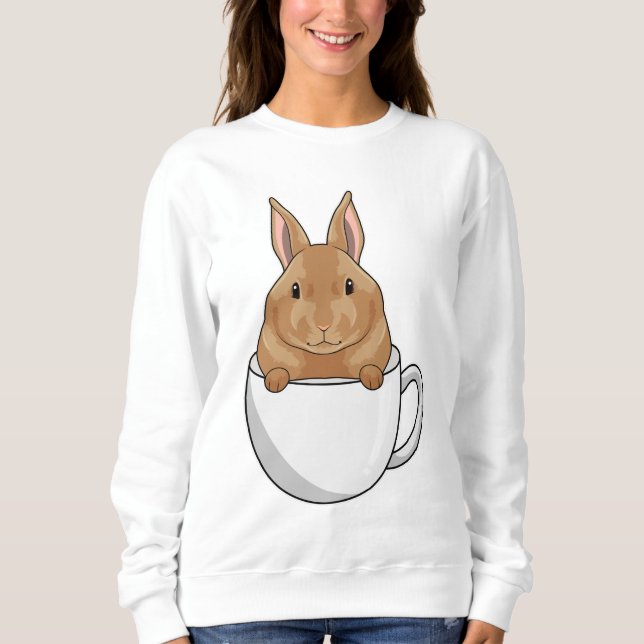 Sweatshirt Lapin avec la coupe de café (Devant)