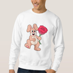 Sweatshirt Lapin avec Rose rouge