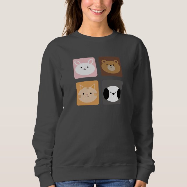 Sweatshirt Lapin, chien, chat et ours (Devant)