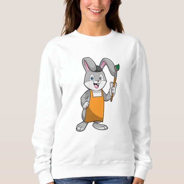 Sweatshirt Lapin comme Peintre avec pinceau (Devant)