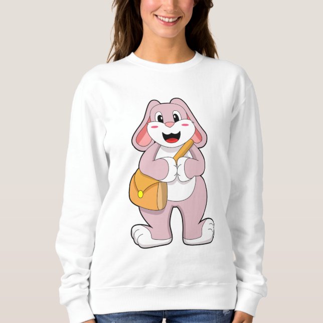 Sweatshirt Lapin comme randonneur avec sac (Devant)