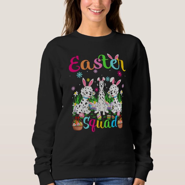 Sweatshirt Lapin de chien dalmate Ear Squad de Pâques Dalmati (Devant)