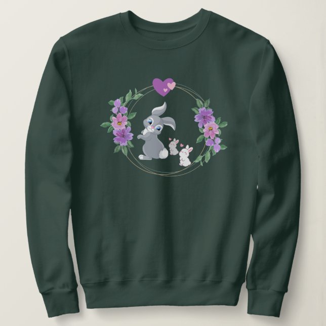 Sweatshirt Lapin de l'amour d'une mère (Design devant)