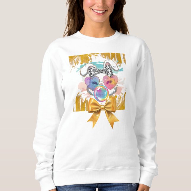 Sweatshirt Lapin de Pâques funky  (Devant)