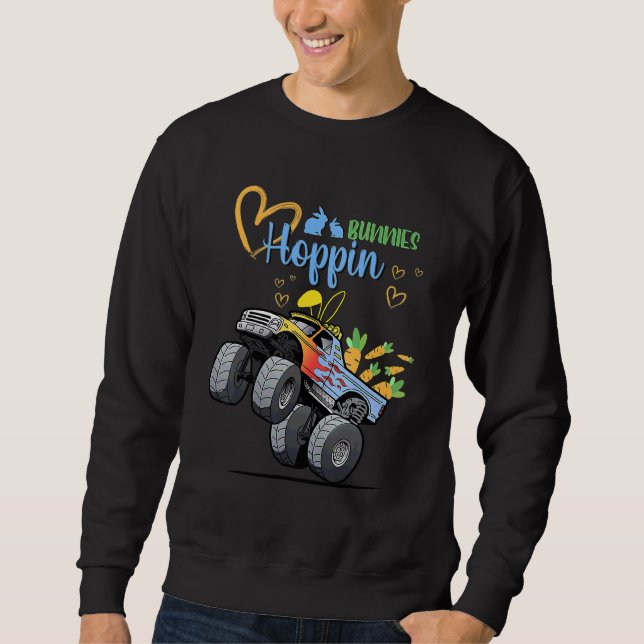 Sweatshirt Lapin de Pâques Lapin Monster Camion Enfant Garçon (Devant)