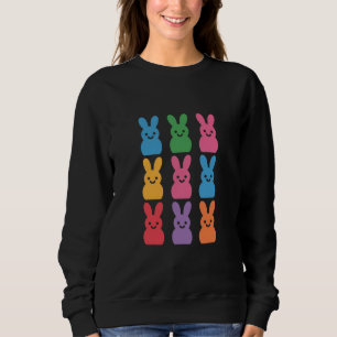Sweatshirt Lapin de Pâques Œufs Carreaux Léopard