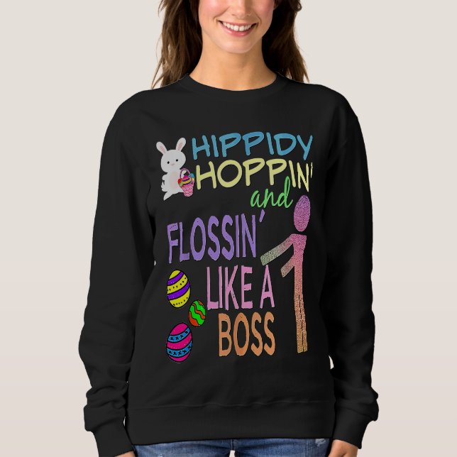 Sweatshirt Lapin de Pâques & Œufs Décorés (Devant)