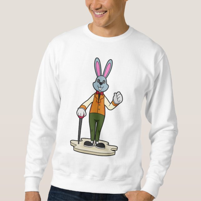 Sweatshirt Lapin en gentleman avec canne (Devant)