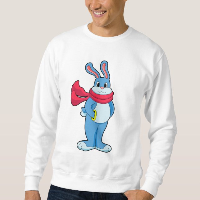 Sweatshirt Lapin en hiver avec Écharpe (Devant)