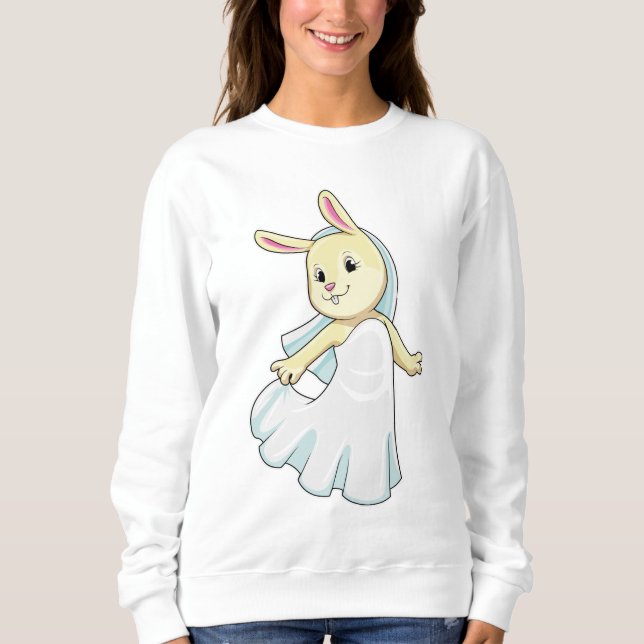 Sweatshirt Lapin en mariée avec voile (Devant)