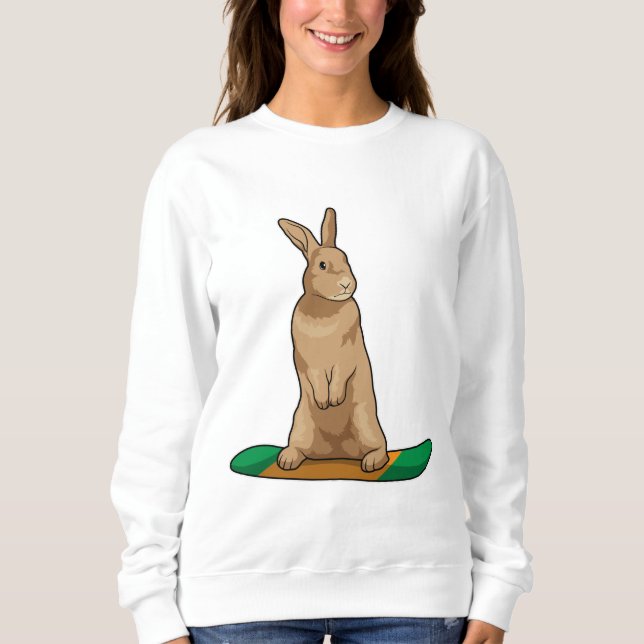 Sweatshirt Lapin en Snowboard avec Snowboard (Devant)
