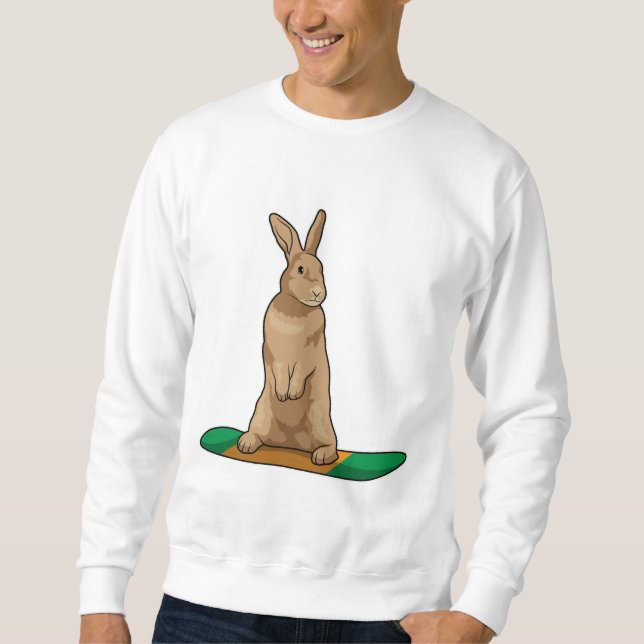 Sweatshirt Lapin en Snowboard avec Snowboard (Devant)