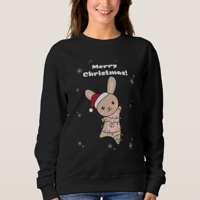 Sweatshirt Lapin Joyeux Noël Animaux d'hiver lapins transpire (Devant)