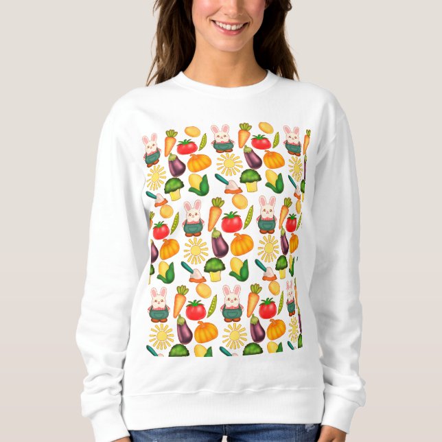 Sweatshirt Lapin Lapin Farmer de légumes (Devant)