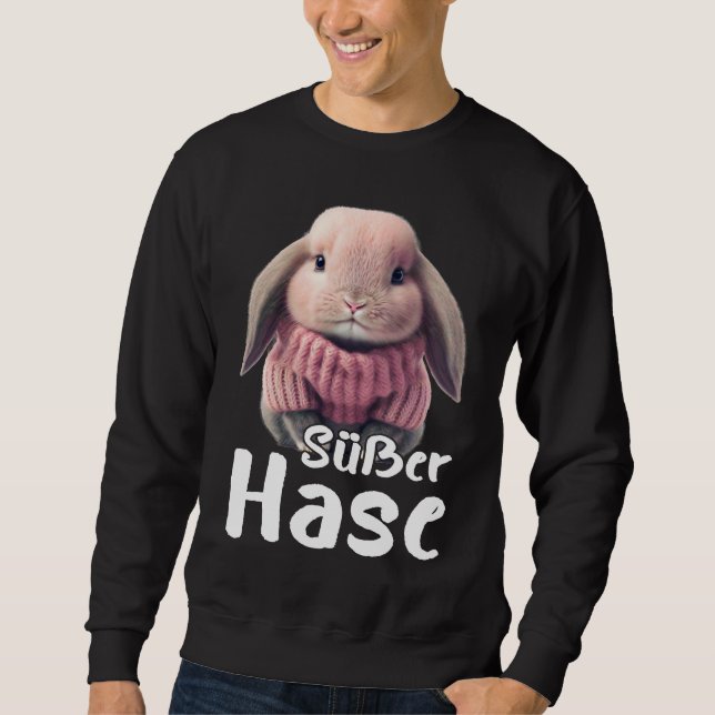 Sweatshirt Lapin mignon lapin d'hiver skiant (Devant)