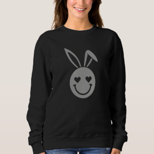 Sweatshirt Lapin Mignon Sourire Visage Yeux de Coeur Rose Lap