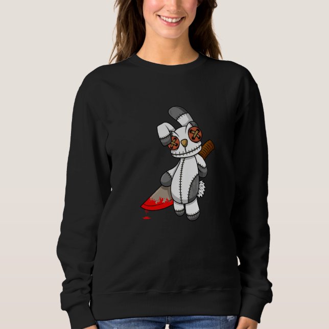 Sweatshirt Lapin Poupée Vaudou Goth Pastel   (Devant)