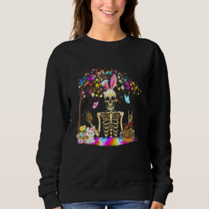 Sweatshirt Lapin Skeleton mignonne Lapin Chick Eggs Panier He