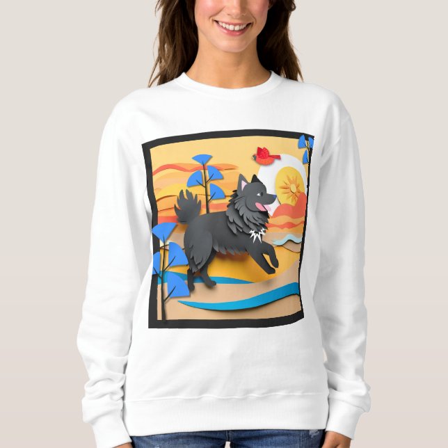 Sweatshirt LAPPY GO LUCKY Lapphund Plaque (Devant)