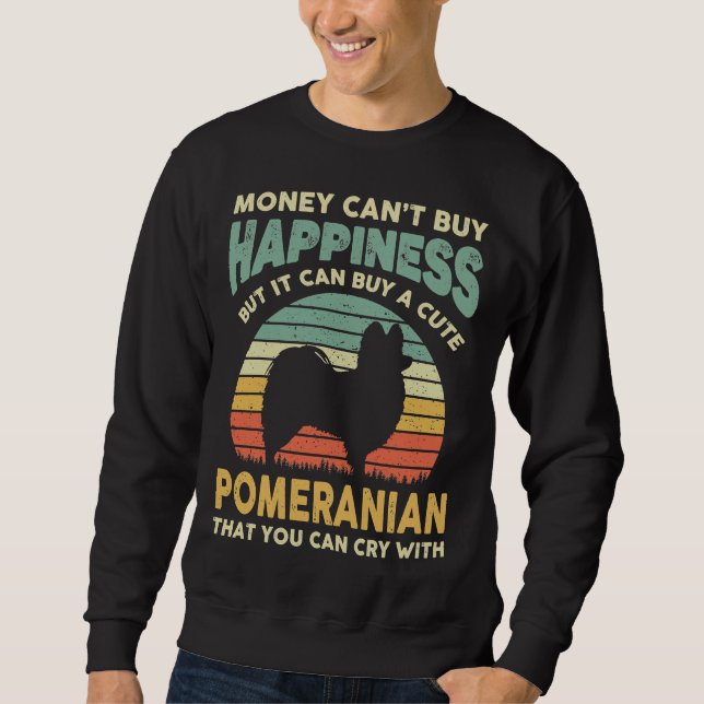 Sweatshirt L'argent ne peut acheter le bonheur Retro Funny Po (Devant)