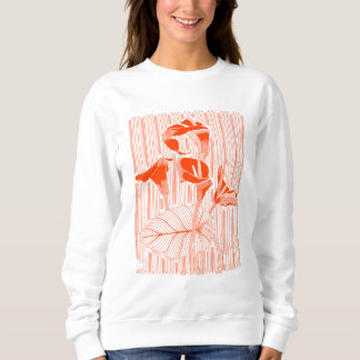 Sweatshirt L'art de la ligne florale minimaliste avec des pla