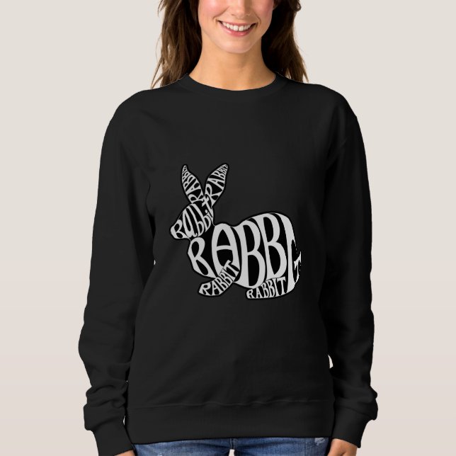 Sweatshirt L'art du monde de la typographie du lapin noir (Devant)