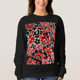 Sweatshirt L'art populaire ukrainien motif floral abstact