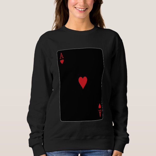 Sweatshirt L'As des Coeurs Jouer Carte (Devant)