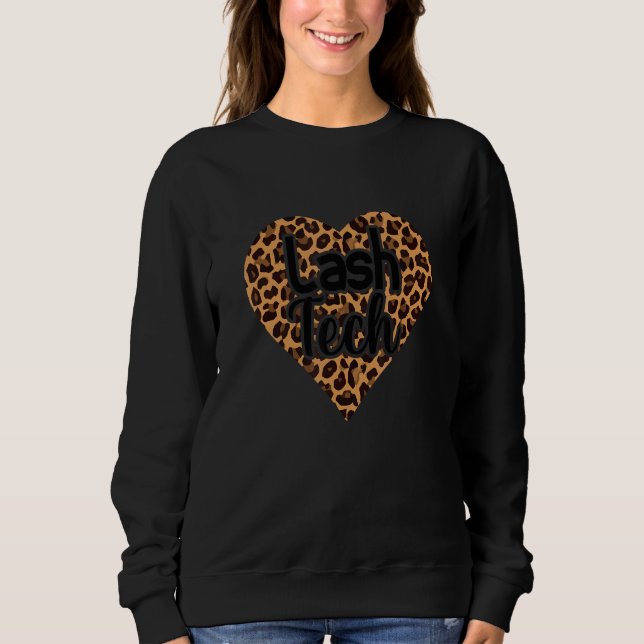 Sweatshirt Lash Tech Leo Leopard Heart Eyelash Lash Tech (Devant)