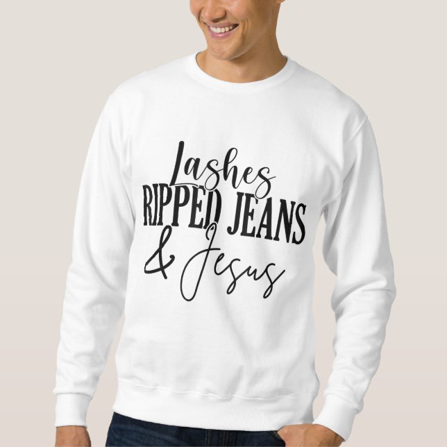 Sweatshirt Lashes Écrits Jeans Et Jésus Lash Artiste Lash Tec (Devant)