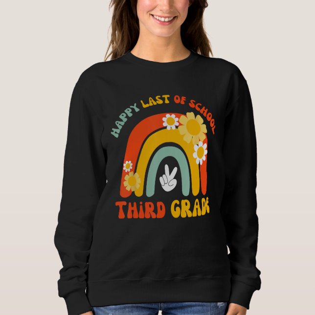 Sweatshirt Last Day Of School Groovy Teachers and students He (Devant)