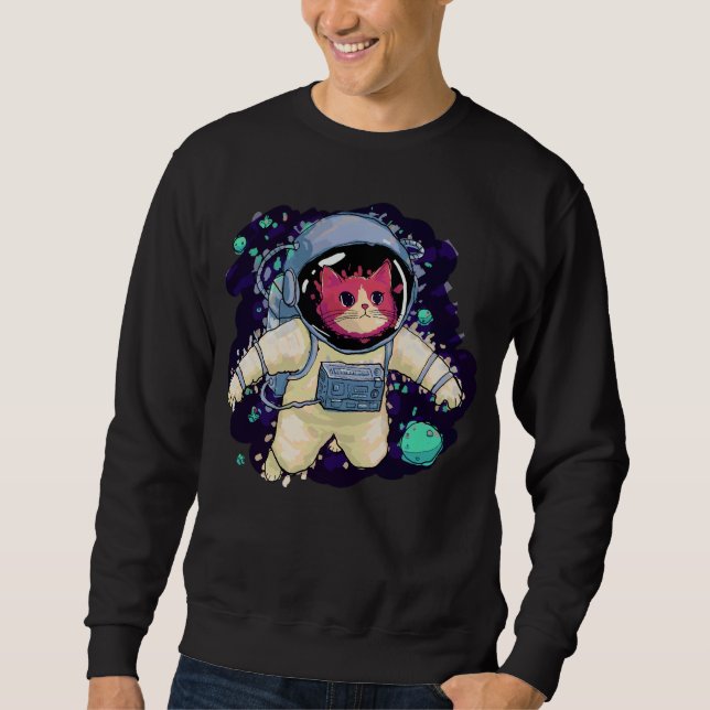 Sweatshirt L'astronaute Chat coloré (Devant)