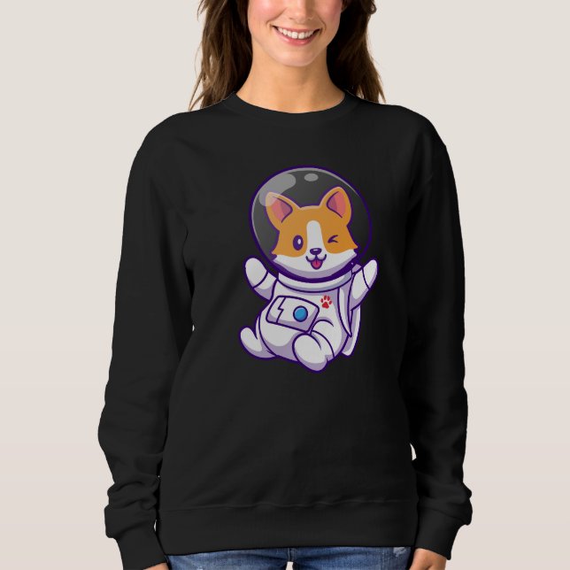 Sweatshirt L'astronaute Dog Cute Dog Design (Devant)
