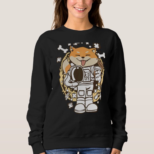 Sweatshirt L'Astronaute Doge Shiba Inu À L'Espace Extérieur D (Devant)