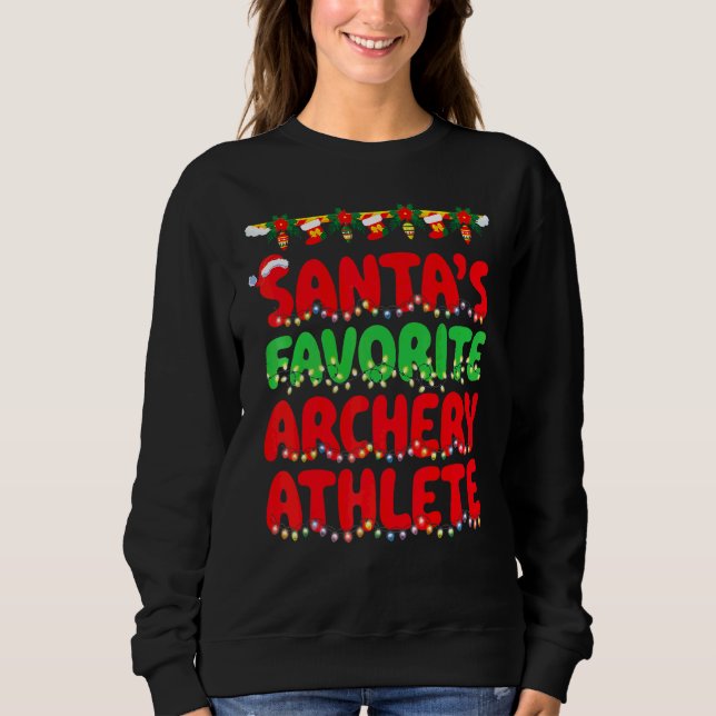 Sweatshirt L'athlète de tir à l'arc préféré du Père Noël déte (Devant)