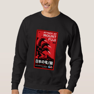 Sweatshirt L'Attaque Japonaise De Kaiju Sur Le Mont Fidji