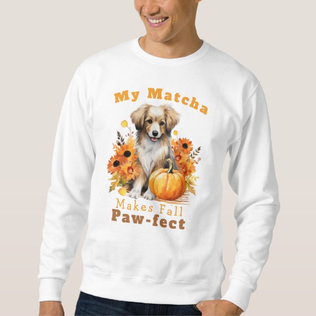 Sweatshirt Latte de chien d'automne personnalisable (Devant)