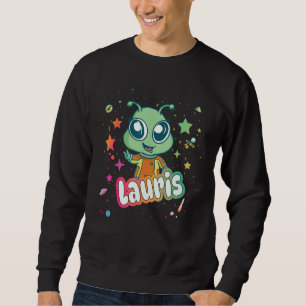 Sweatshirt LAURIS - Nom du garçon mignon avec un Alien mignon