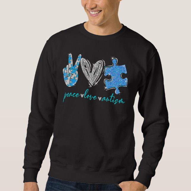 Sweatshirt L'autisme de l'amour de la paix (Devant)