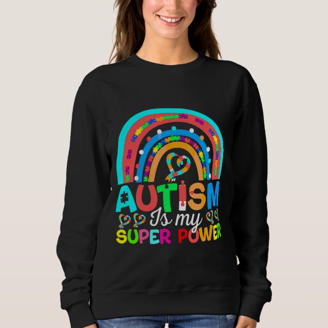 Sweatshirt L'autisme est ma super puissance Ajouter Puzzle Au (Devant)
