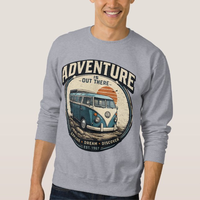 Sweatshirt L'Aventure Est Là-Bas – Graphique de Fourgonnette  (Devant)