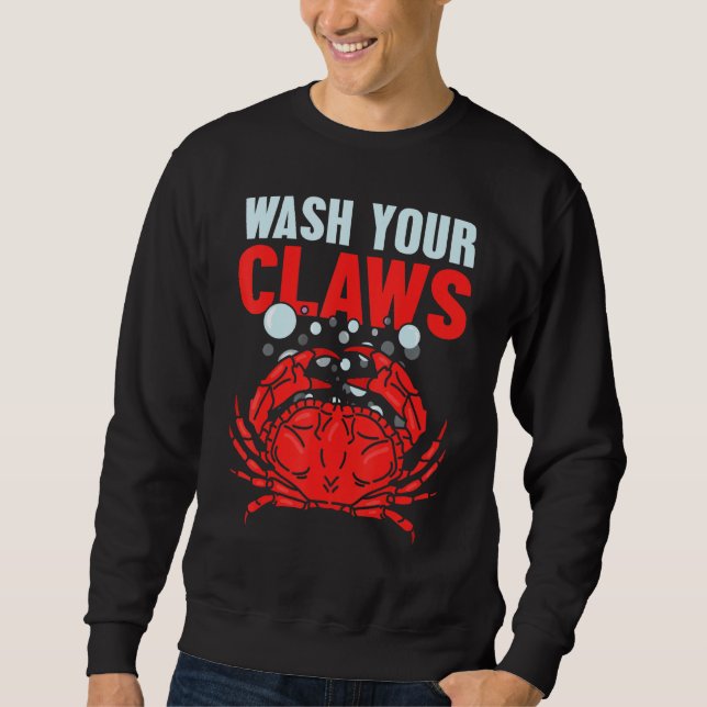 Sweatshirt Lavez vos pinces crabe de Dungeness ébullition fru (Devant)