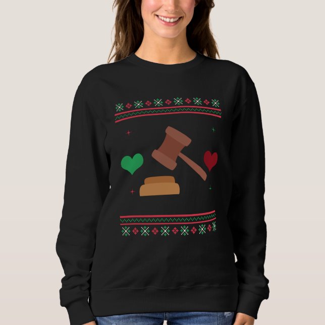 Sweatshirt Lawyer Ugly Christmas Sweater Judge Attorney (Devant)