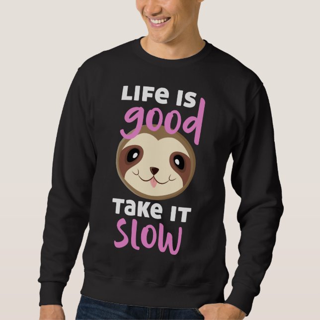Sweatshirt Lazy Adorable Sloth Motif (Devant)