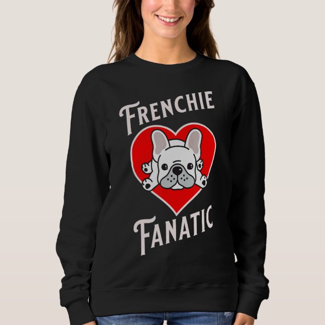 Sweatshirt Lazy French Bulldog Cloths Heart Frenchie (Devant)